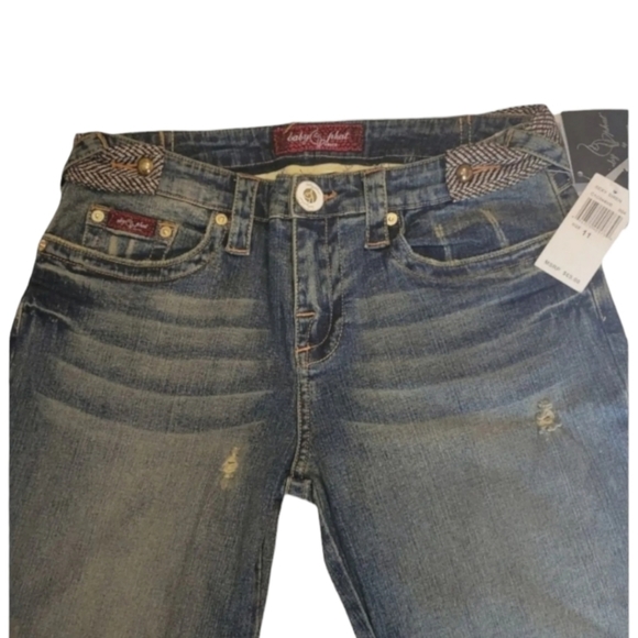NWT Juniors Baby Phat Sexy Siren Whisker Wash Straight Leg Jeans Junior Sz 11 - Picture 3 of 7